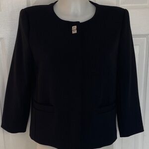 PHILOSOPHY BLACK WITH SILVER TWIST LOCK & SNAP CLOSURE JACKET BLAZER SZ 6